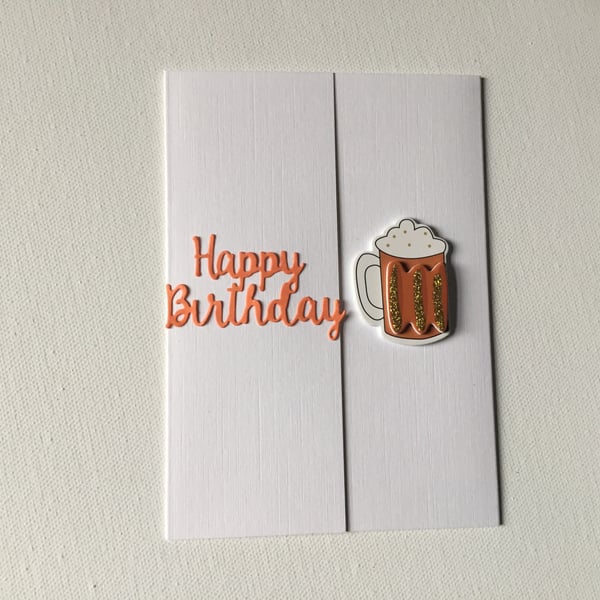 Birthday card. Card for beer lover. Beer tankard card. CC791