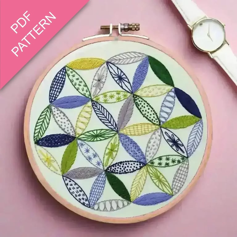 Starflower Hand Embroidery PDF Pattern Sampler