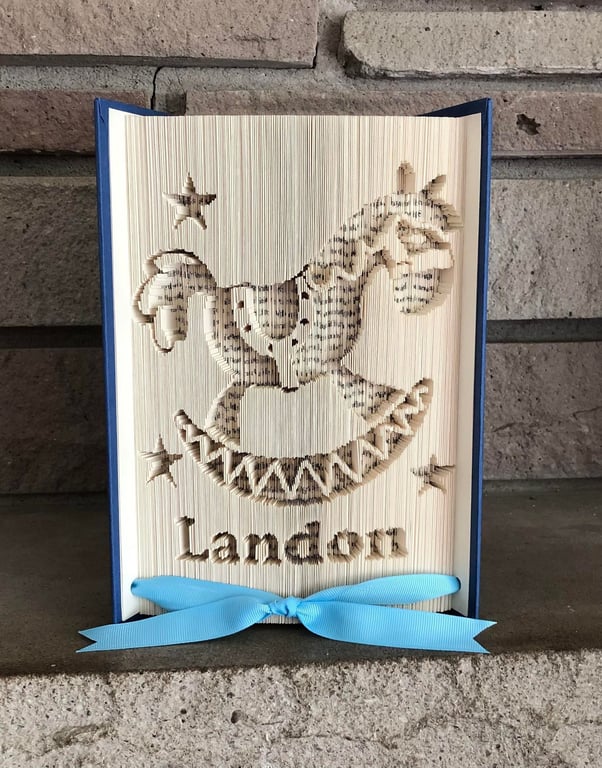 Rocking Horse Custom  180 CUT & FOLD Book Folding Pattern - EMAILED PDF PATTERN
