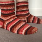Ladies Hand Knitted Woollen Socks in Gingerbread