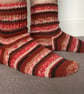 Ladies Hand Knitted Woollen Socks in Gingerbread