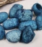 10 Indigo Blue Naturally Dyed Silk Cocoons - Image 4