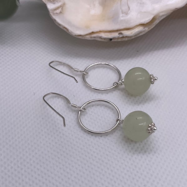 Soochow Jade and Sterling Silver earrings