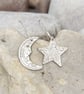 Star and moon earrings upcycled from 1956 sixpence coins