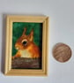Red Squirrel Miniature Oil Painting Original - Image 4