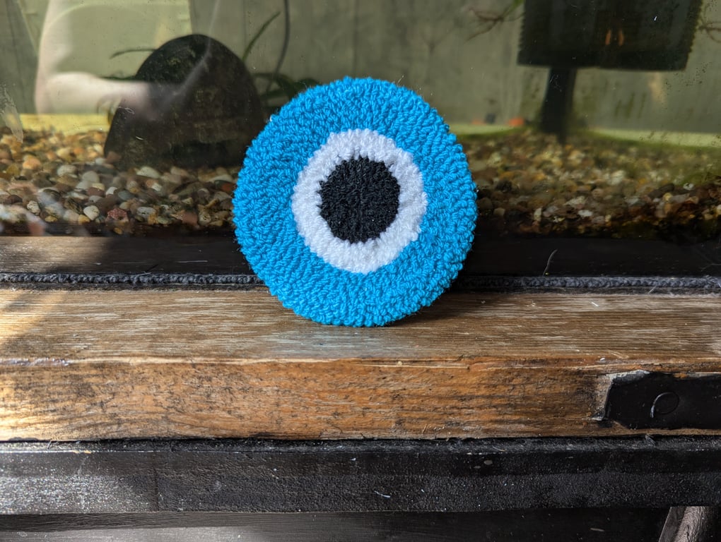 Light Blue Nazar or Evil Eye - Mug Rug 