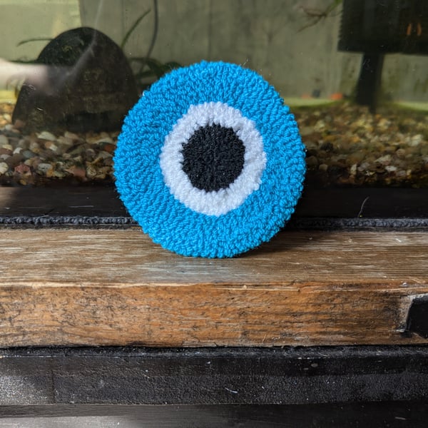 Light Blue Nazar or Evil Eye - Mug Rug 