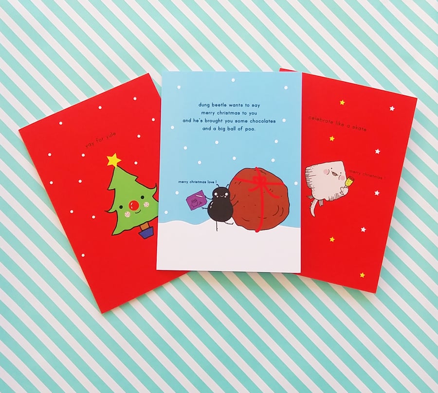 pack of three christmas cards