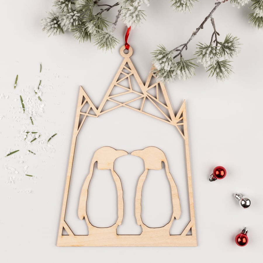 Penguin Christmas wreath-Large
