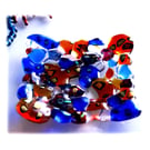 Fused Glass Ornamental Nuggets Dish 12cm Dichroic Red Blue 