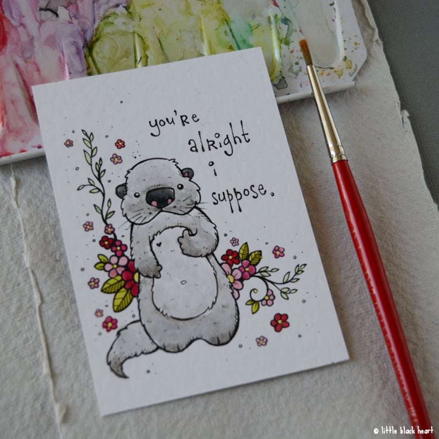 alright otter - original aceo