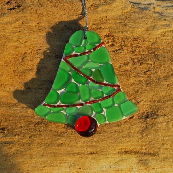 Christmas bell mosaic hanger