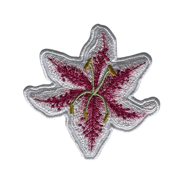 White Lily Sew on Patch - Embroidered Patch