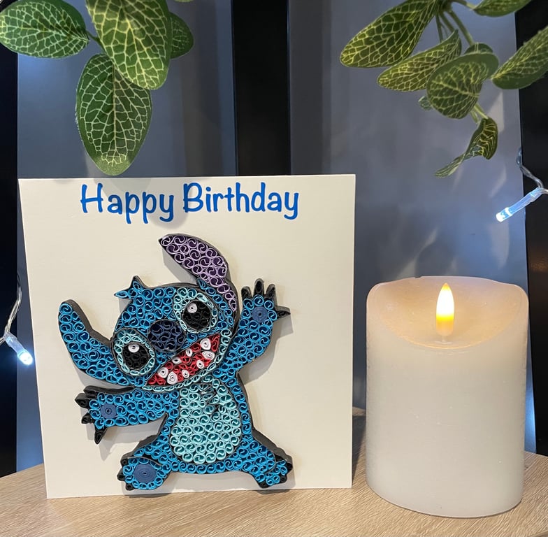 Stunning Handmade Quilled peacock card