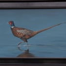 Impressionistic Pheasant Painting, Framed Original Oil Artwork