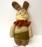 REDUCED Felt rabbit, crazy patchwork hanging hare, wall hanger - Image 1