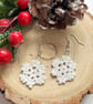 Micro Crochet Snowflake Christmas Earrings - Image 3