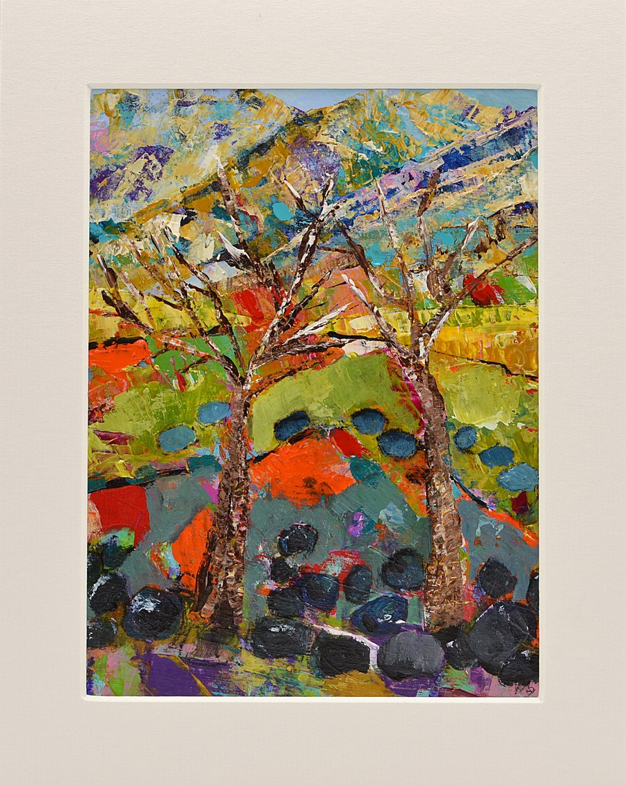 Abstract Painting of Scottish Landscape. 10 x 8 inches.