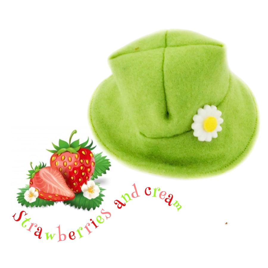Reserved for Kat - Green Tailored  Daisy Hat