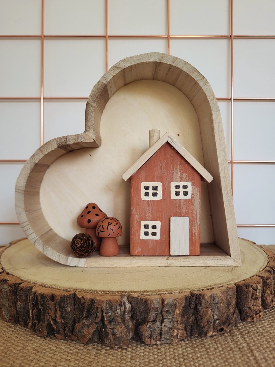 Little wooden house with rooftop