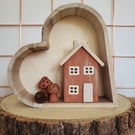 Little wooden house with rooftop