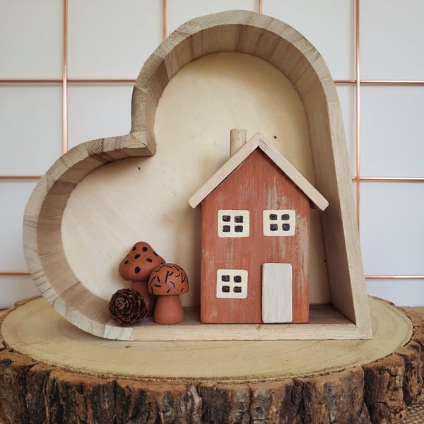 Little wooden house with rooftop