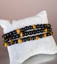 Bracelet Onyx and Tiger's Eye gemstone stretchy design 2 of 3 handmade - Image 1