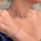 Necklace and bracelet or anklet with seed beads and seaglass Ref R22