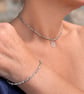 Necklace and bracelet or anklet with seed beads and seaglass Ref R22