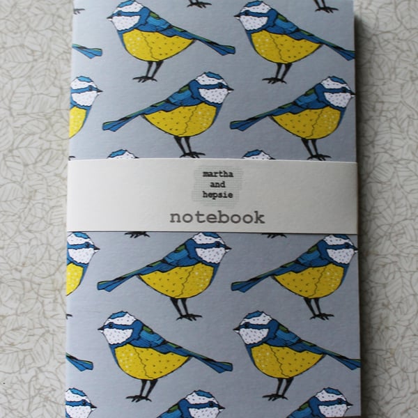 Bold Blue Tit A6 Notebook