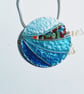 FINE SILVER ENAMELLED NECKLACE OF SHORELINE - Image 4