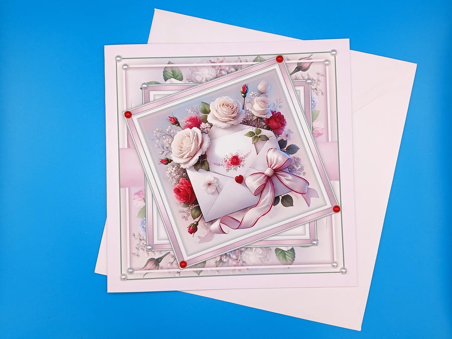 Ruby Wedding Anniversary Card, 40th Anniversary,3d
