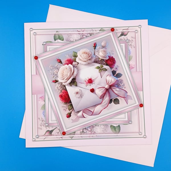 Ruby Wedding Anniversary Card, 40th Anniversary,3d