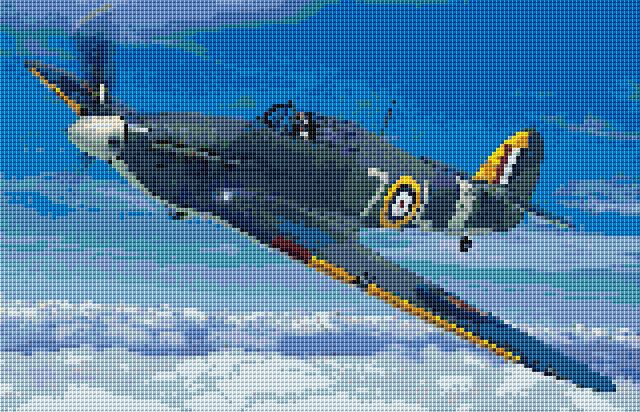 Sea Hurricane (plane) cross stitch chart
