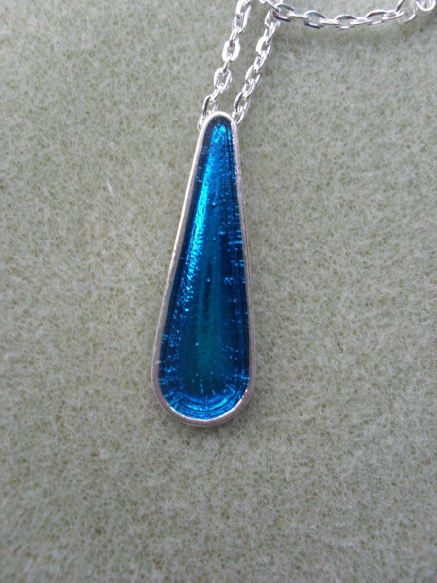 Blue Resin Drop Pendant