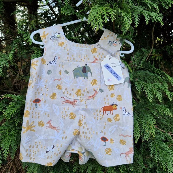 Age: Small Newborn - Beige Safari Rompers