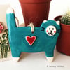 Pottery Cat hanging decoration ceramic cat 