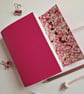Pink Leather Notebook or Journal lined with Chiyogami Blossom Paper