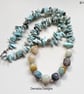 Designer Larimar & Amazonite Sterling Silver Necklace  - Image 3