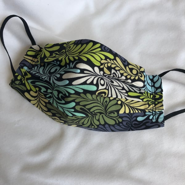 Fabric face mask with filter ( leaves)