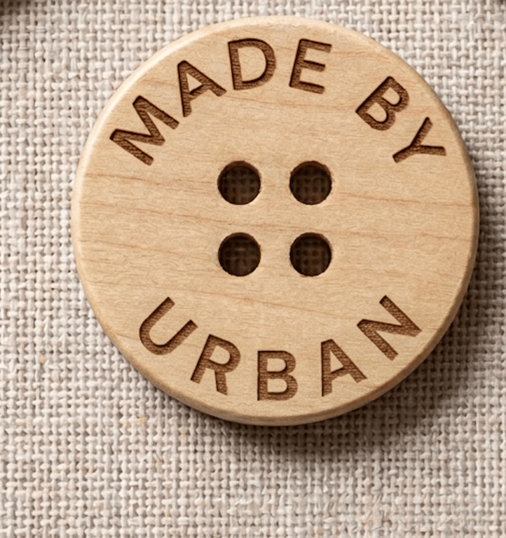 Personalised Wooden Buttons for Branding – 15mm Engraved Logo Name