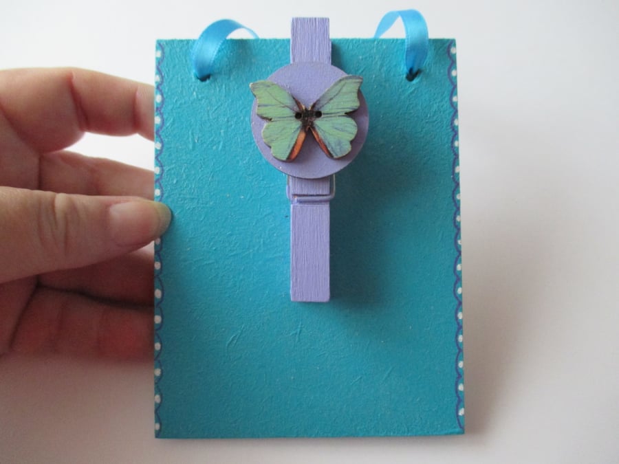 Butterfly Peg Memo Clip Board for Notes Shopping Lists etc 