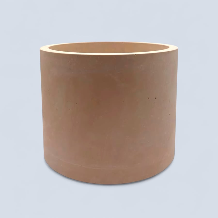 Large Beige Round Plant Pot 15 cm Indoor Planter