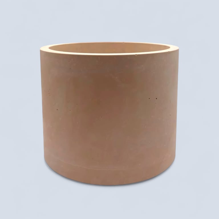 Large Beige Round Plant Pot 15 cm Indoor Planter
