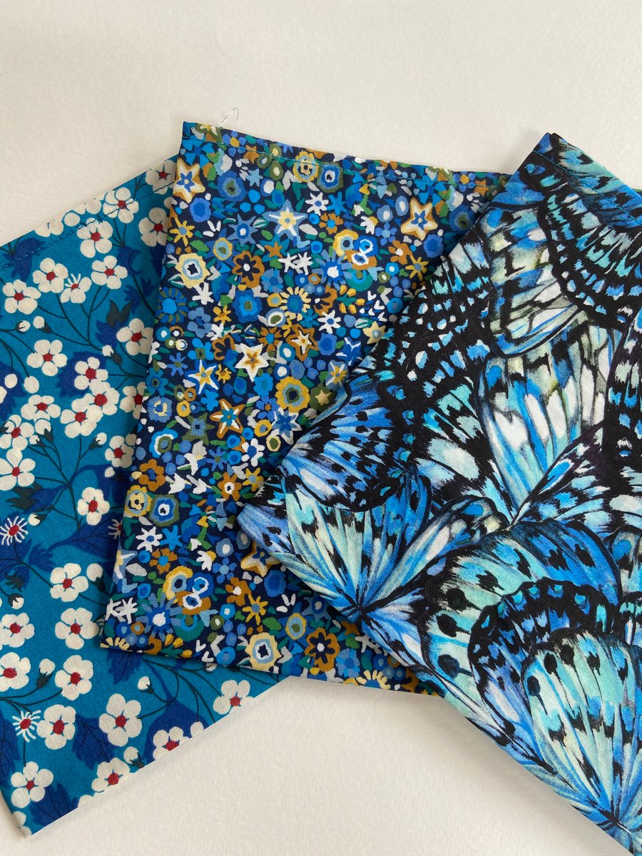 Pack of 3 Ladies Handkerchiefs Liberty Fabric - Beautiful Gift