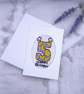Handmade Cross Stitch 5th Birthday Card Featuring Colourful Embroidered  - Image 1