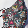 Face mask reusable triple layer 100% cotton sugar skull printed cotton hand made