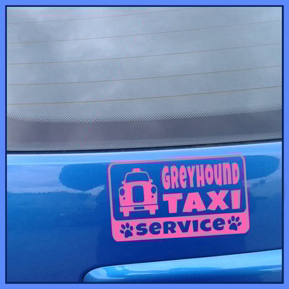 Greyhound TAXI SERVICE Car Sticker Decal, Bumper vinyl 