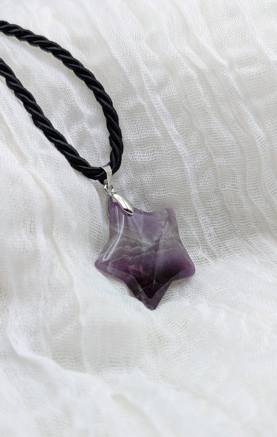 The 'Amethea' Natural Amethyst Star Necklace.