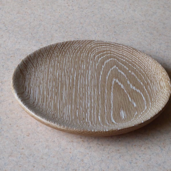 Oak Platter with Liming wax